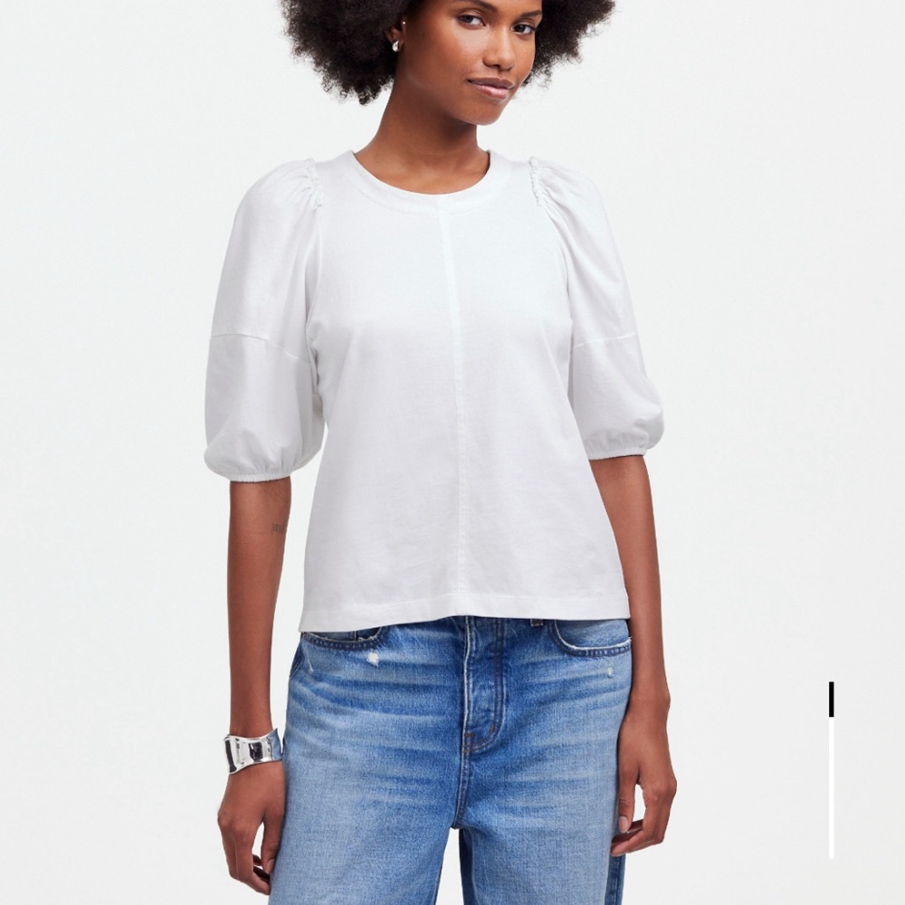 Madewell White Puff Sleeve Blouse